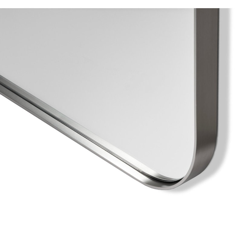 Aalina Rectangle Stainless Steel Mirror, 78" x 30", Brushed Nickel