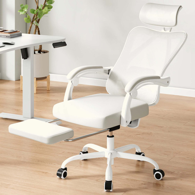 Ergonomic Mesh High Back Office Chair with Footrest & Adjustable Headrest/Lumbar Support – 135° Recline, 350lbs Capacity, for Home Office/Study Room/Bedroom