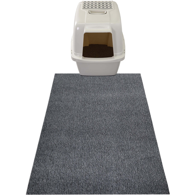 Grand tapis pour piéger la litière Dawna (conception striée), piège la litière et le désordre de la boîte, pattes douces pour chat, absorbant, imperméable, résistant à l'urine, lavable à la machine (28 po x 36 po) (fabrication américaine)