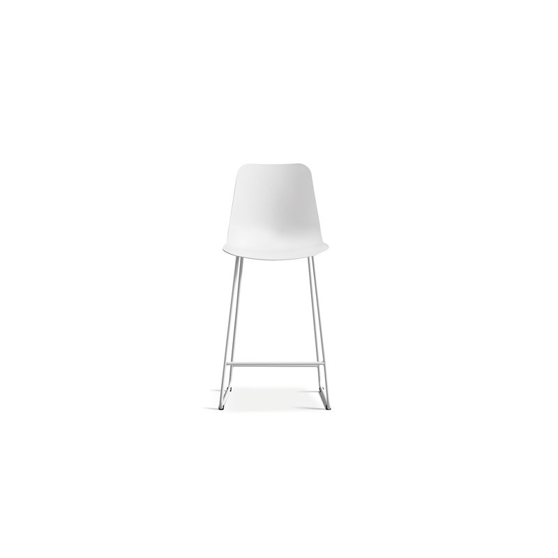 Briyan Counter Stool with Metal Frame, White