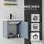Meuble-lavabo flottant peu encombrant avec lavabo en céramique et portes à fermeture en douceur-133668318