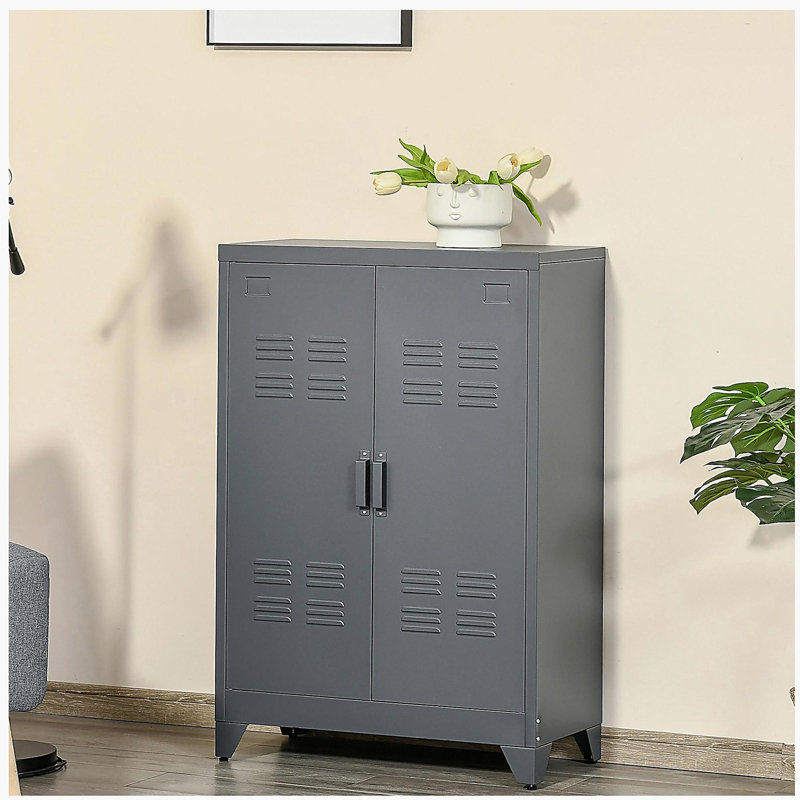 Organisateur de rangement industriel en acier HOMcom gris