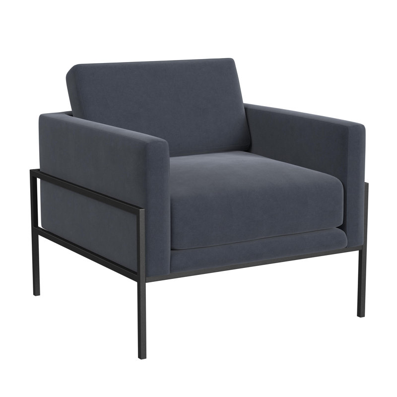 Fauteuil d'appoint Arione, Velours bleu