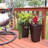 Saige Square Brown Polyrattan Outdoor Planter Set with Liner - 20" H-1287242904