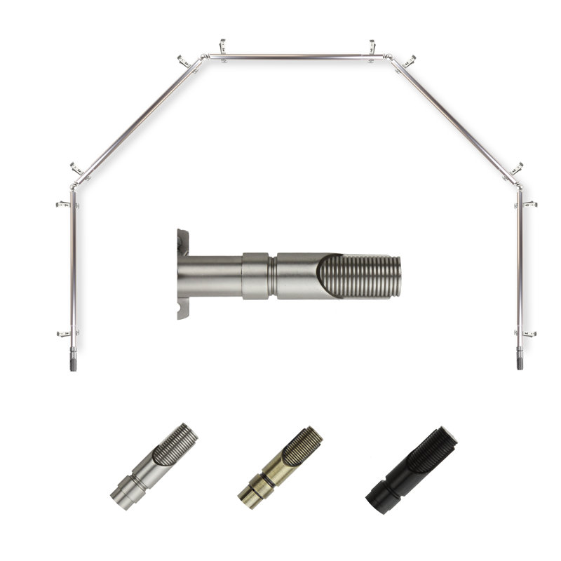 Tringle à rideaux simple réglable 28 "à 48" 0,81 "à baie vitrée, 18 po - 28 po (chaque côté), Nickel satiné