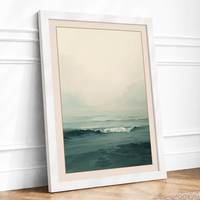 Calm Waters Coastal - Framed Print, A4 - 29.7 x 21.0 cm, White