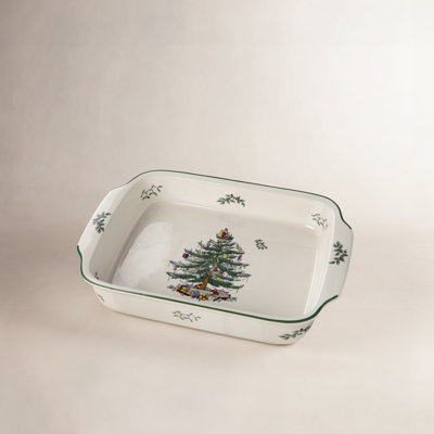 Spode Christmas Tree Rect Hand Dish 15X11"