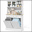 Armoire de cuisine autoportante avec station de charge, bacs à ordures inclinables et tablettes réglables pour les cuisines modernes-1481799404