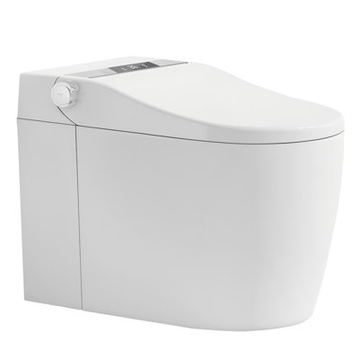 Toilette intelligente avec affichage à DEL, ouverture et fermeture automatiques, siège chauffant, eau chaude, télécommande, hauteur Ada