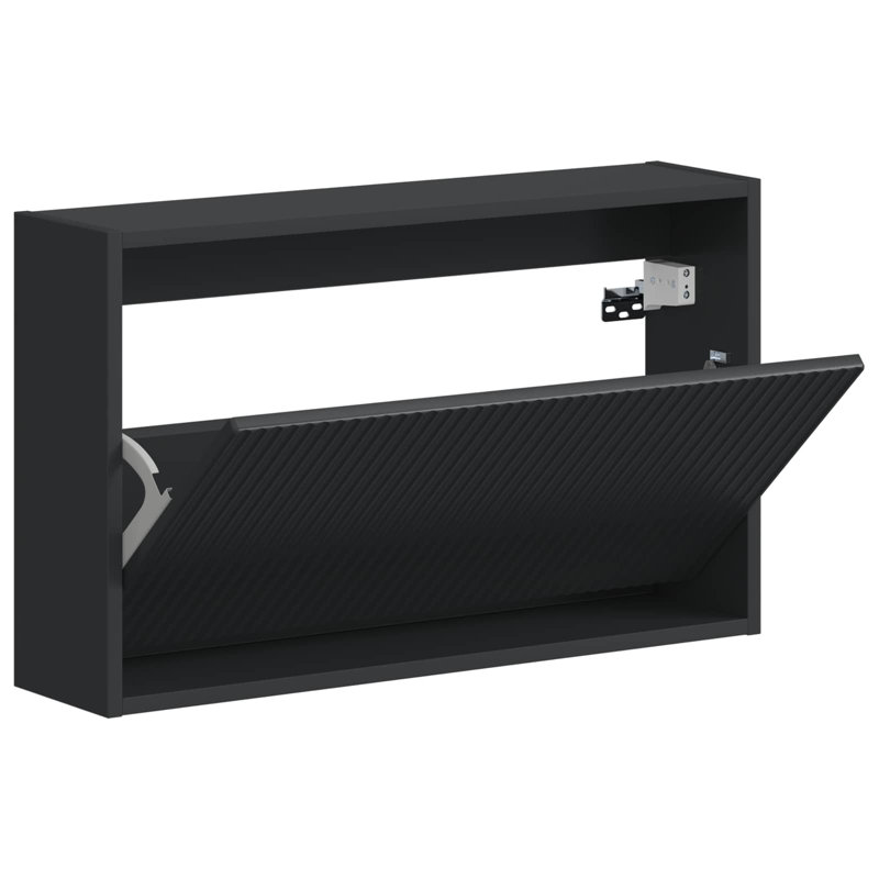 Flip Down Shoe Storage, 43 cm H x 71 cm W x 17 cm D, Black
