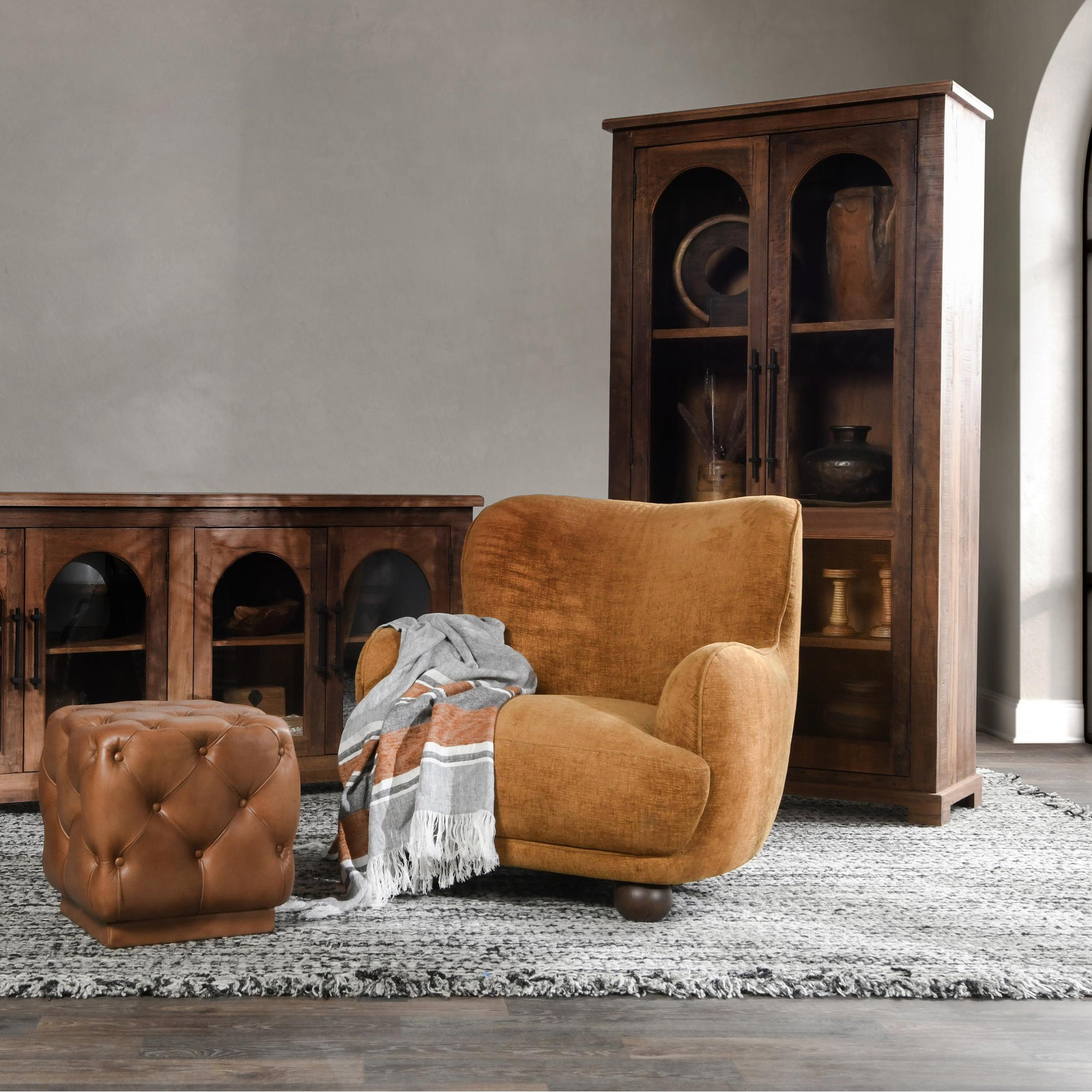 Penelope Upholstered Armchair, Orange