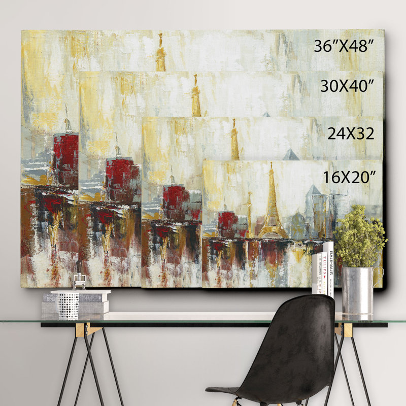 "Paris Icon" par Janet Brignola-Tava, reproduction sur toile, H 24 po x l 32 po x P 1,5 po