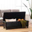Banc de rangement avec repose-pieds, repose-pieds de 46 po en similicuir avec rangement pour le salon, banc de bout de lit pour la chambre à coucher, banc d'entrée avec rangement, noir