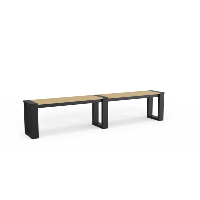 Calla Dining Bench, Black, Smoke Grey
