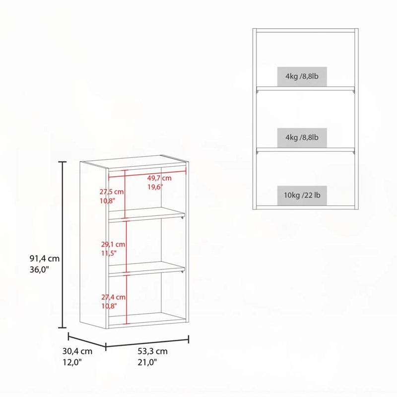 Armoire murale blanche avec rangement ouvert, Blanc