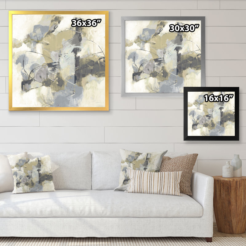 Cadre photo « glam crème rêve iii », reproduction sur toile, H 16 po x l 16 po x P 1 po, Cadre noir