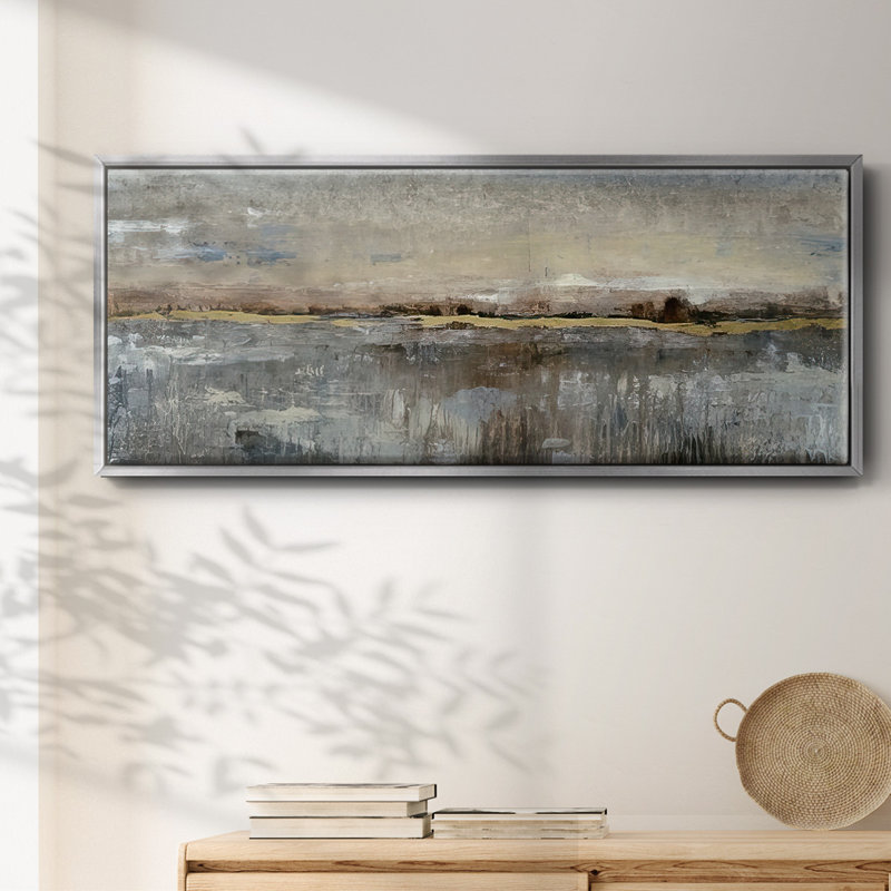 Abstract Marsh- Framed Canvas, 24" H x 60" W