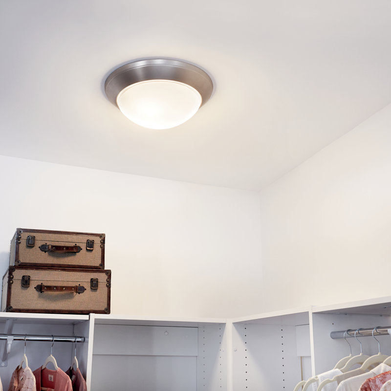 Plafonnier encastré 16,5 po 2 lumières Stevens, Nickel brossé