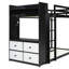 Lit superposé simple peu encombrant avec garde-robe intégrée et rangement à 4 tiroirs-752464355