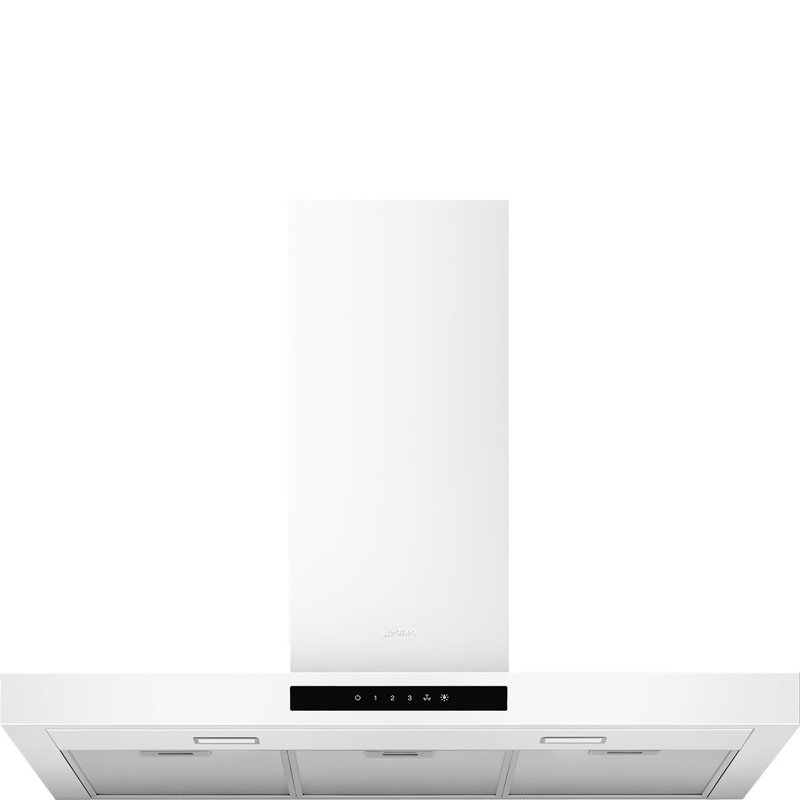 Capot plat en forme de T brossé Eta August, 36", Blanc mat
