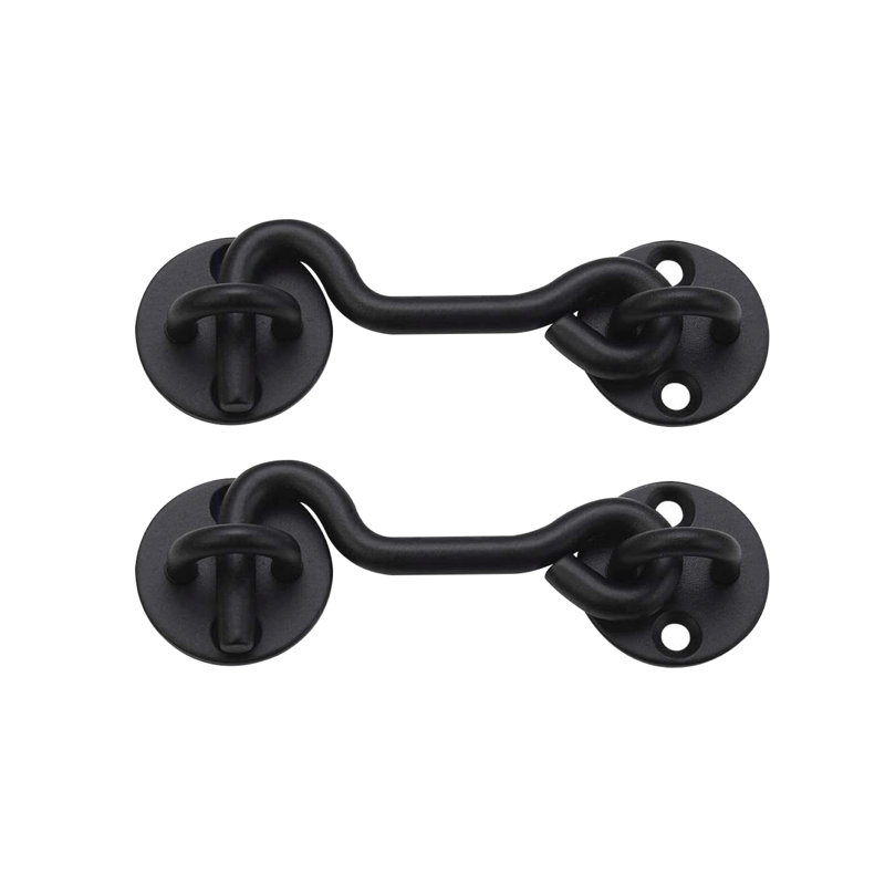 Nuvo fer - crochets et œillets rustiques 4 po (2 pièces) - Noir