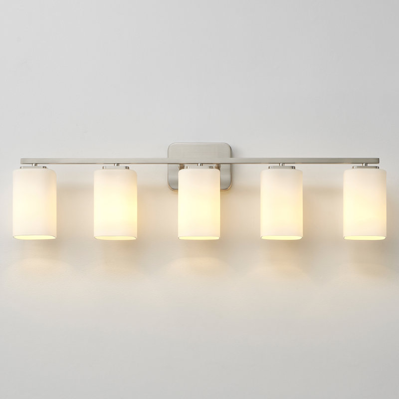 Éclairage pour meuble-lavabo à intensité variable Kagan, Nickel brossé, 5, Blanc