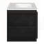 Meuble-lavabo mural avec 2 tiroirs, lavabo simple en céramique à 3 trous, armoire de rangement flottante moderne en noir