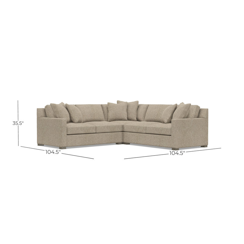 Kelsey Sectional, Tan Polyester