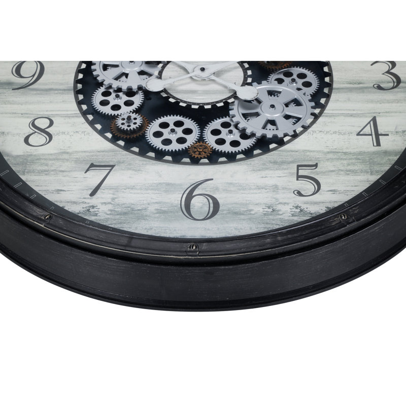 Rond, mécanisme d'engrenage, grande horloge murale