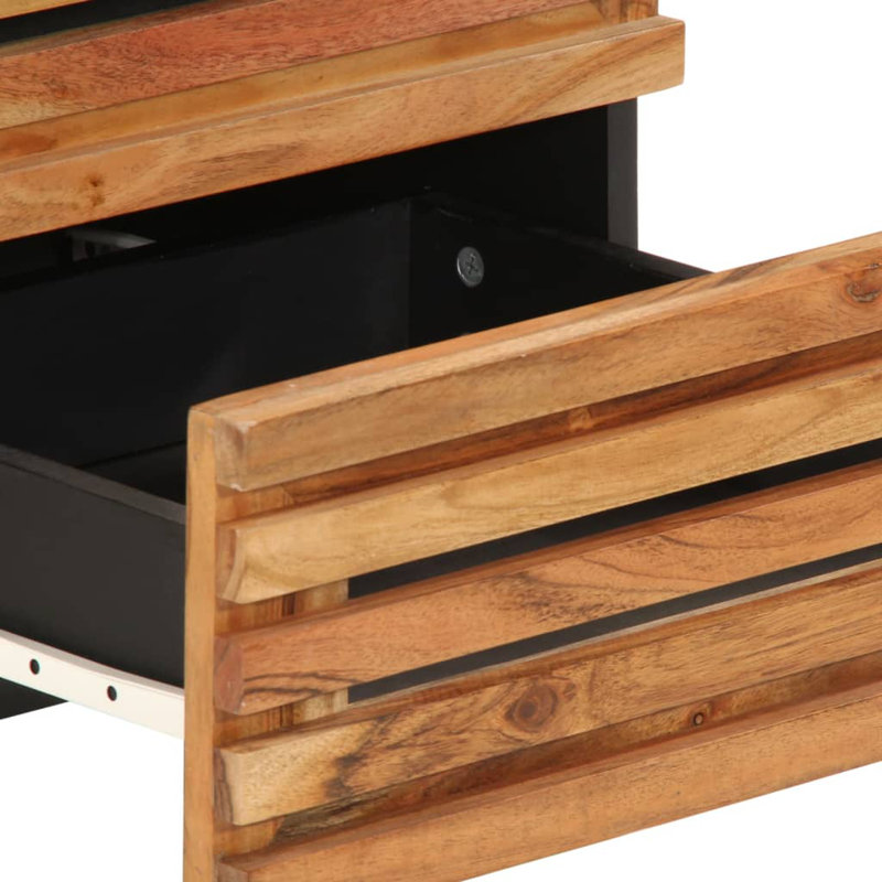 40cm W Steel Bedside Table, Brown