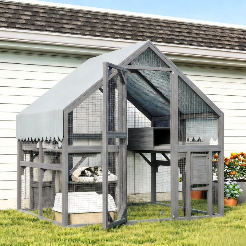 Havre multi-chats et enclos d'activités, (Large) 74.02" H x 55.12" W x 74.02" D