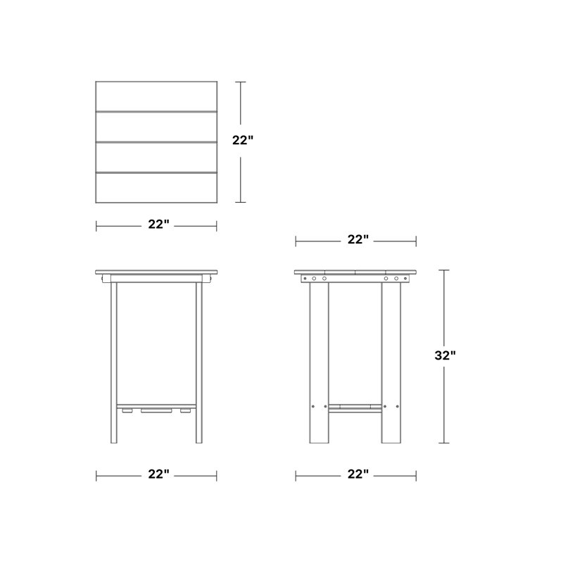 Contemporary Balcony Table, Patriot Blue/White