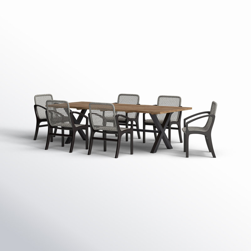 Eloisa 94.5'' Rectangular Outdoor Dining Set, 6