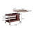 Vintage brownish solid wood height - adjustable mobile side table with storage function