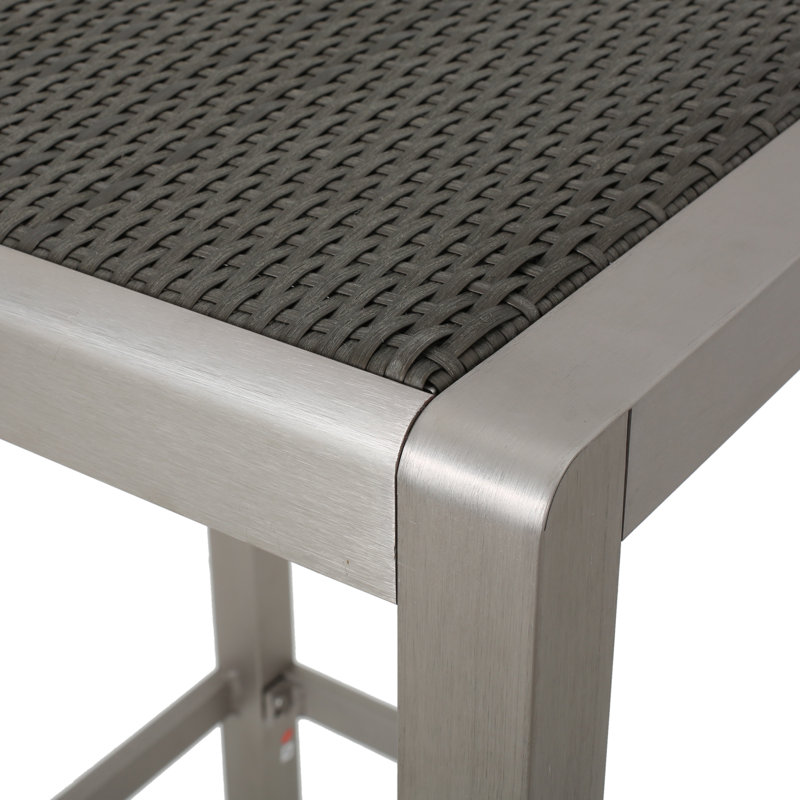 Caggiano Square Metal Outdoor Bar Table , 27'' in. W 27'' in. D