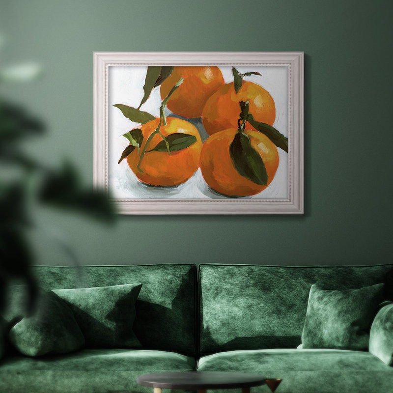 " Citrus Grouping II ", 21" H x 25" W x 2.5" D, Brown Framed Canvas