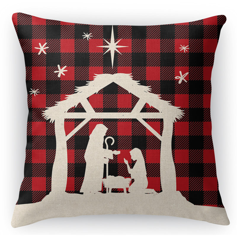 Coussin décoratif intérieur / extérieur pour la famille Sainte Family, 16 po x 16 po, Carré