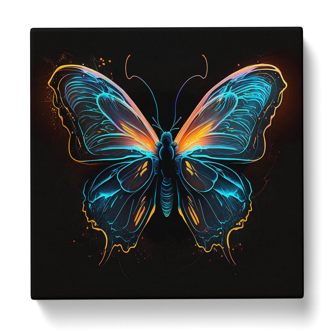 Schmetterling Neon Kunst - Kunstdrucke