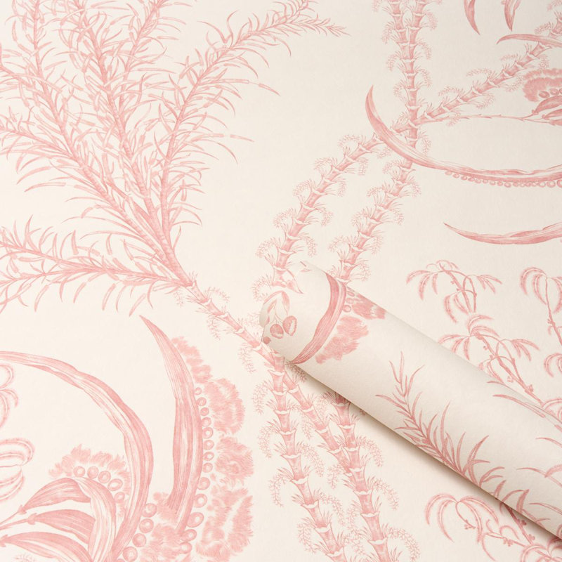 Ocean Floral Non-Woven Wallpaper Roll, Orange