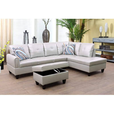 Henryleo Faux Leather L-Shaped Sectional