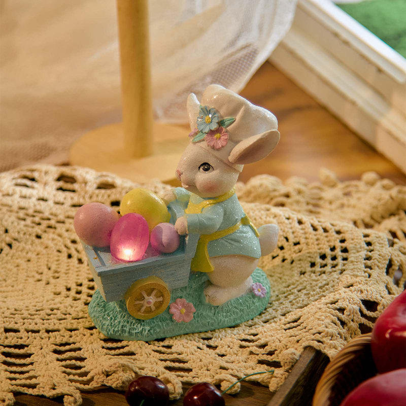 Statues de lapin de Pâques, résine, décorations de lapin, printemps, figurines faites à la main