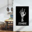Zombie Reaching Hand Abstract Contemporary Wall Art Print 1 Piece Wrapped Canvas Wall Art-1395961229