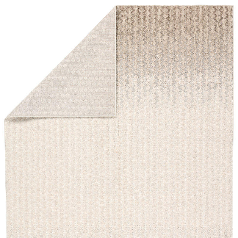 Tapis crème ombré à motif ombré Ebern Designs Monument (nuance de 18 po)