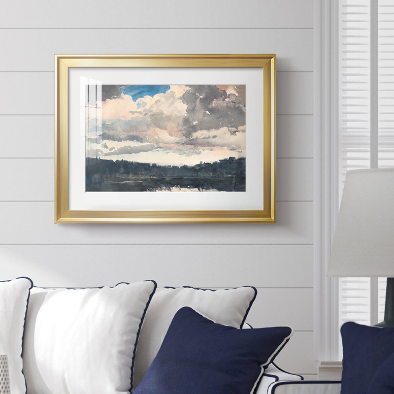 Nuages ​​d'orage (Paysage des Adirondacks) - Winslow Homer - Encadré - Sous passe-partout et encadré sous verre acrylique, Grande œuvre d'art murale pour salon