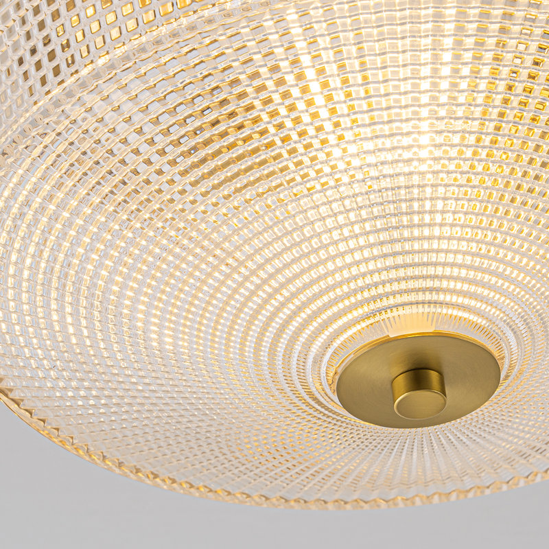 3-Light Modern Clear Glam Glass Flush Mount