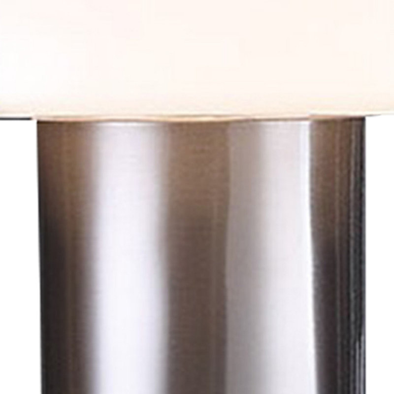 Jahidur Table Lamp, White/Nickel