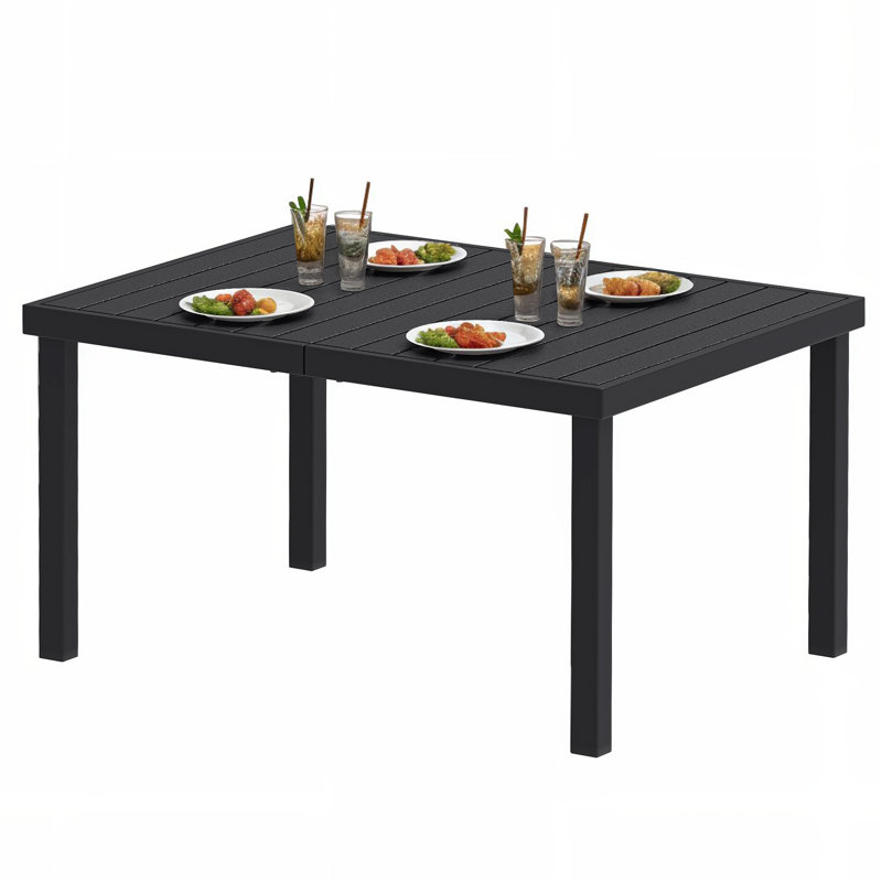 Hindertje Aluminum Rectangular Outdoor Dining Table, 29" H x 35.4" D x 55" W