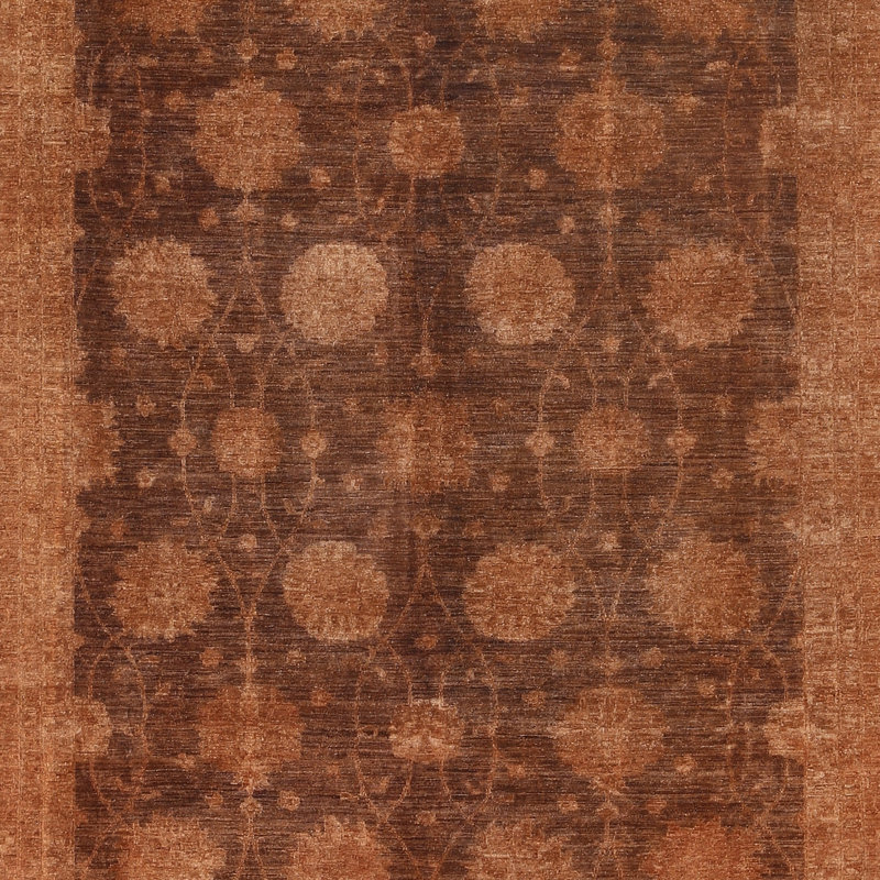 Tapis brun noué à la main 8,2 x 11 pi pour salon 100% laine