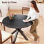 Table de salle à manger 42 "pour 4 à 6 personnes, petite table de cuisine ronde avec pieds croisés en métal-1545707254