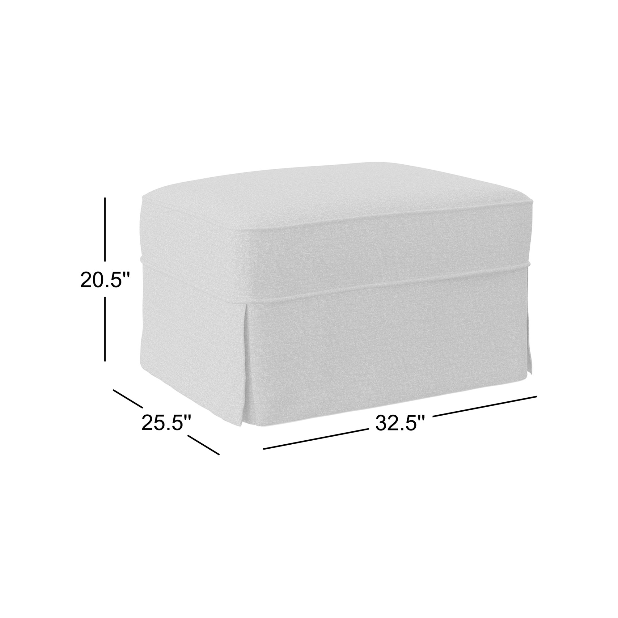 Amari Upholstered Ottoman, Conversation Pearl Basketweave